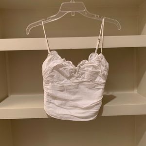 Zara White Strapless Crop Top